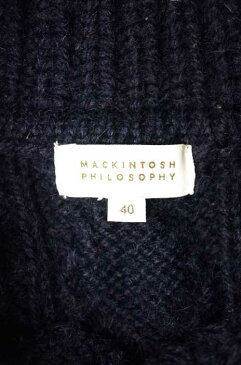 マッキントッシュフィロソフィー MACKINTOSH PHILOSOPHY カーディガン レディース - 青系 JPN：40 日本サイズ：L-XL 相当 ケーブルニットカーディガンジャケット【中古】【ブランド古着バズストアBAZZSTORE】【240819】