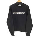 【中古】クォータースナックス QUARTERSNACKS ロゴプリント クルーネックスウェット メンズ import:M(4)