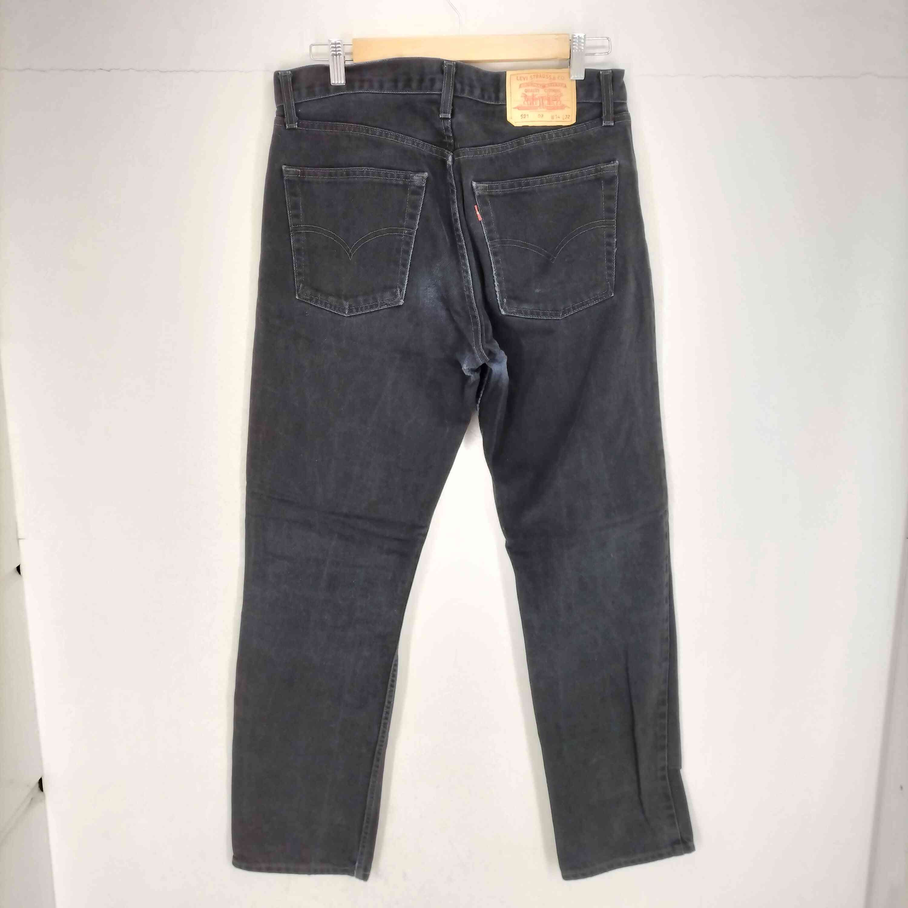 【中古】リーバイス Levis 521 ボタン裏252 ジップフライ ブラックデニム メンズ W34