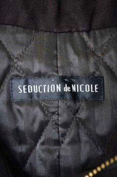 セデクションニコル SEDUCTION de NICOLE アウター メンズ - 黒系 × 茶系 襟コーデュロイ切替裏キルティングジップアップベスト ロングベスト【中古】【ブランド古着バズストアBAZZSTORE】【060420】