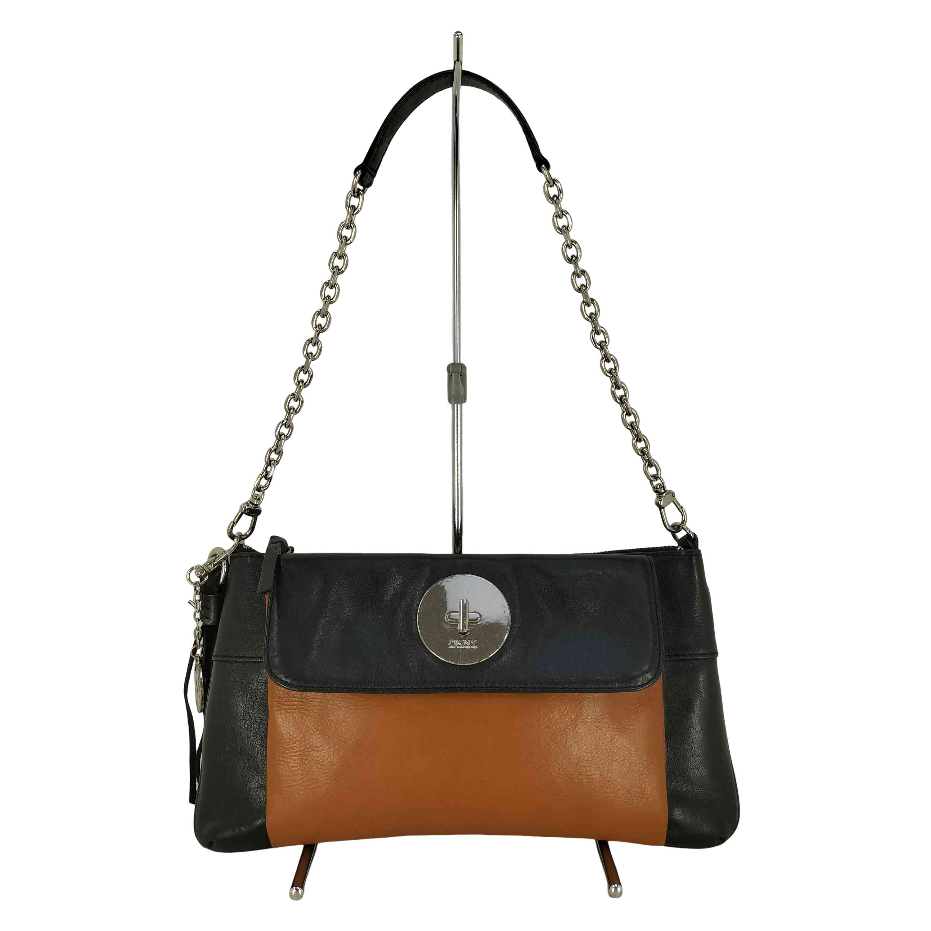 【中古】ダナキャランニューヨーク DKNY ツートン チェーンハンドバッグ レディース 表記無