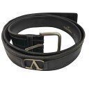 【中古】ヴァレンティノ Valentino MADE IN ITALY ロゴバックル レザーベルト メンズ 表記無