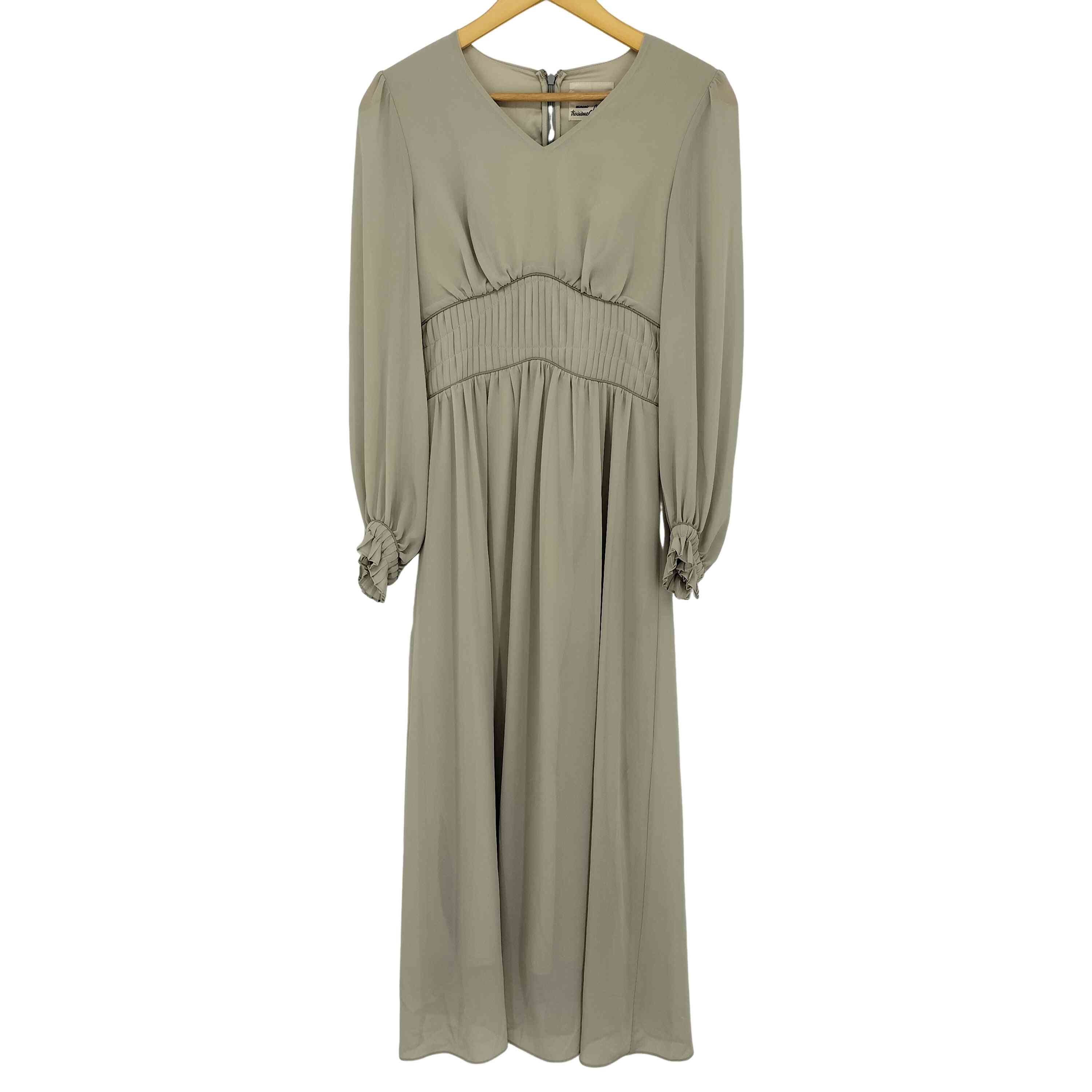 【中古】ユーズドフルギ USED古着 troisiemechaco Vネック ウエストタックデザインワンピース レディース 38