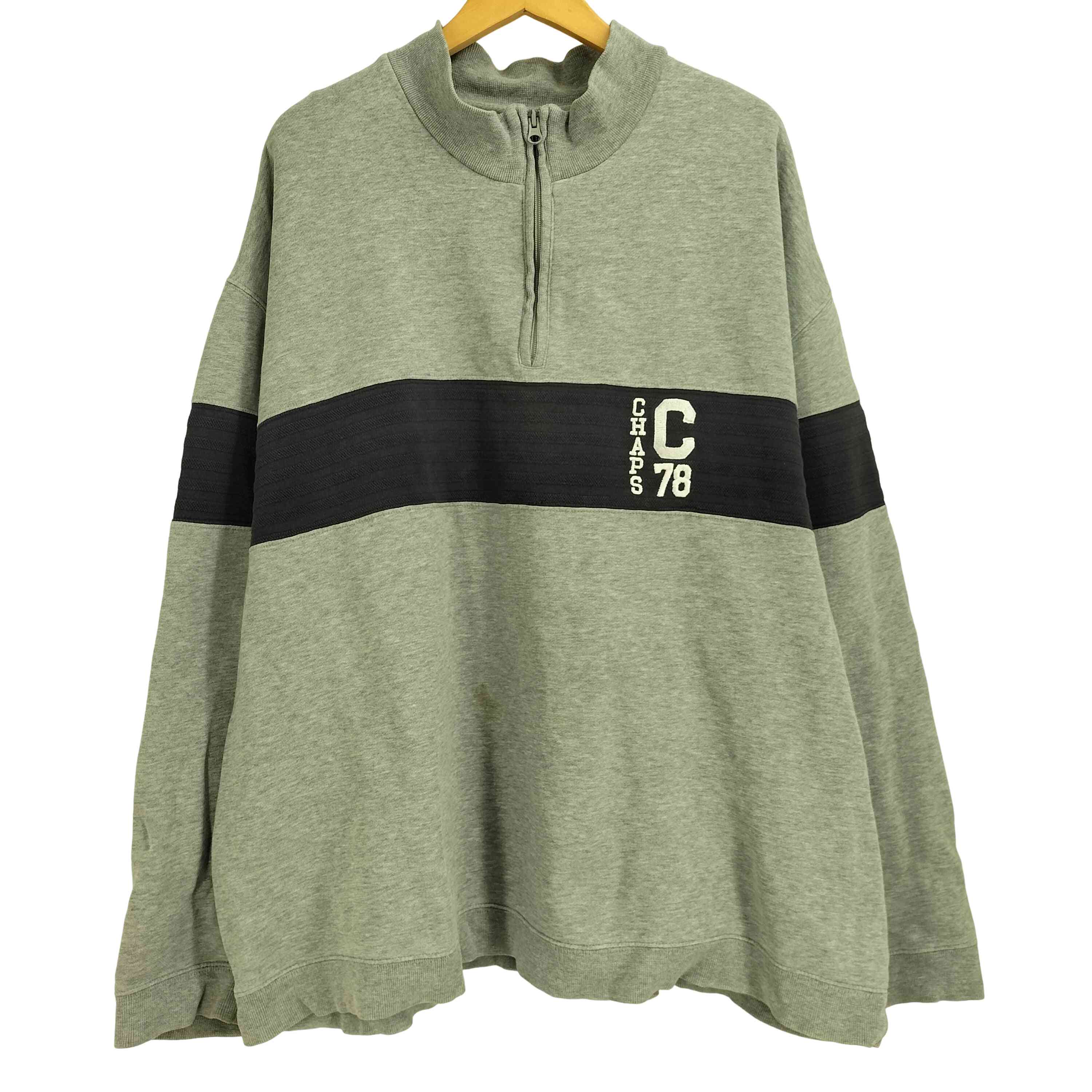 【中古】チャップスラルフローレン CHAPS RALPH LAUREN 刺繍 ハーフジップ ビックサイズ スウェット メンズ 3XB