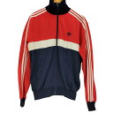 【中古】アディダス adidas 70-80s トレフォイルロゴ刺繍トラックジャケット トリコロール メンズ 表記無