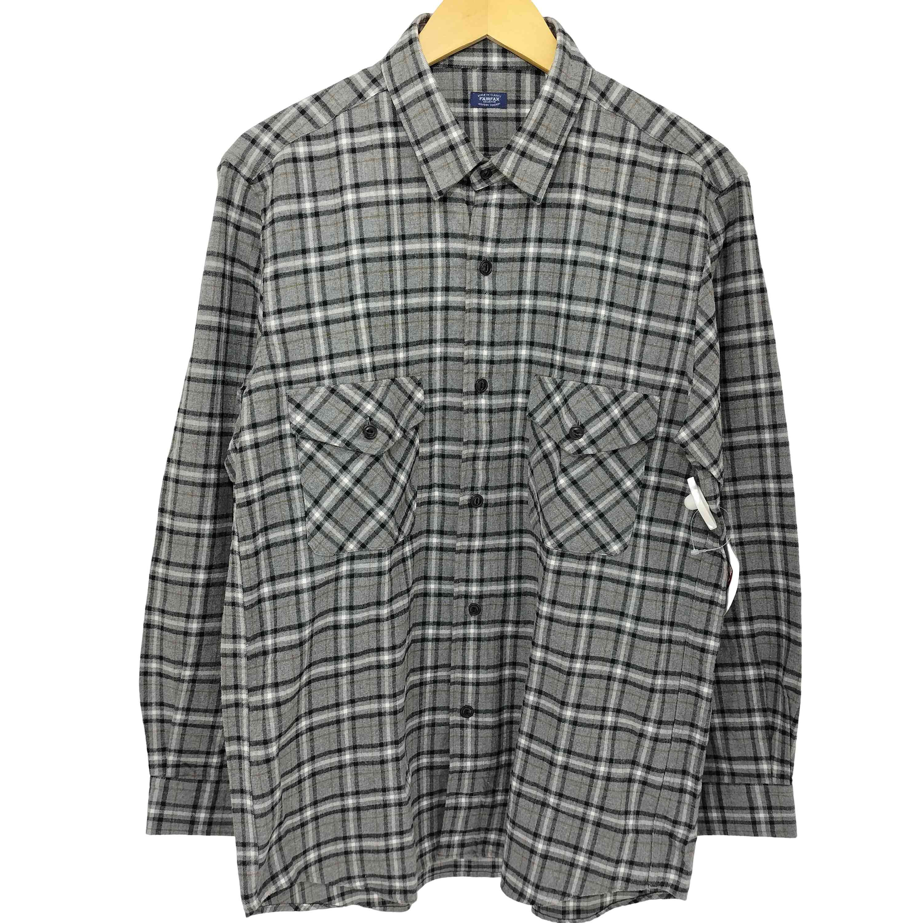 【中古】フェアファクス FAIRFAX レギュラーカラー マドラスチェック フランネル ワークシャツ メンズ ..