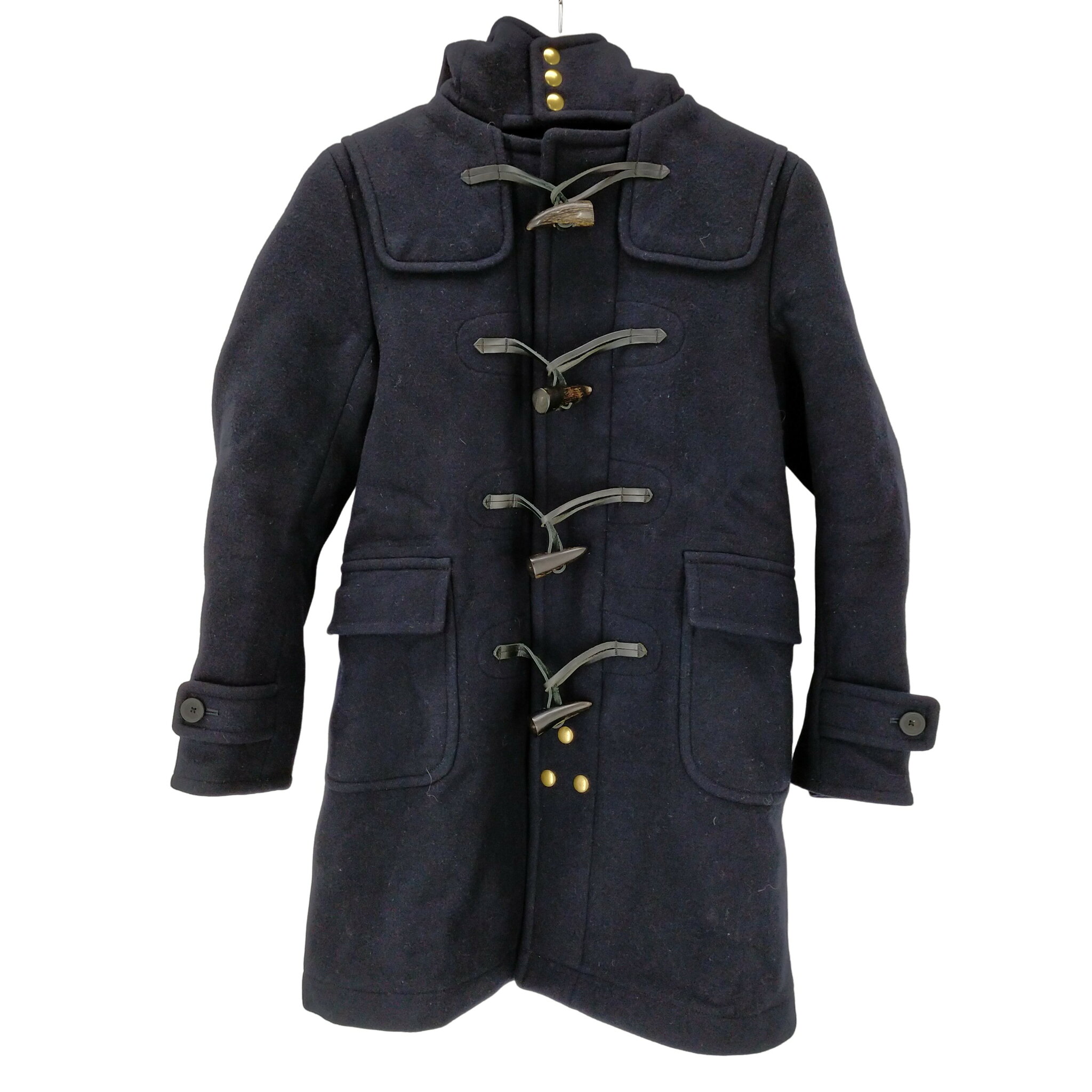 【中古】サイベーシックス SCYE BASICS サイ ベーシックス SCYE BASICS ウールカシミアメルトンダッフルコート アウター ミドル丈 38 紺 ネイビー /DF ■OS レディース レディース JPN:38
