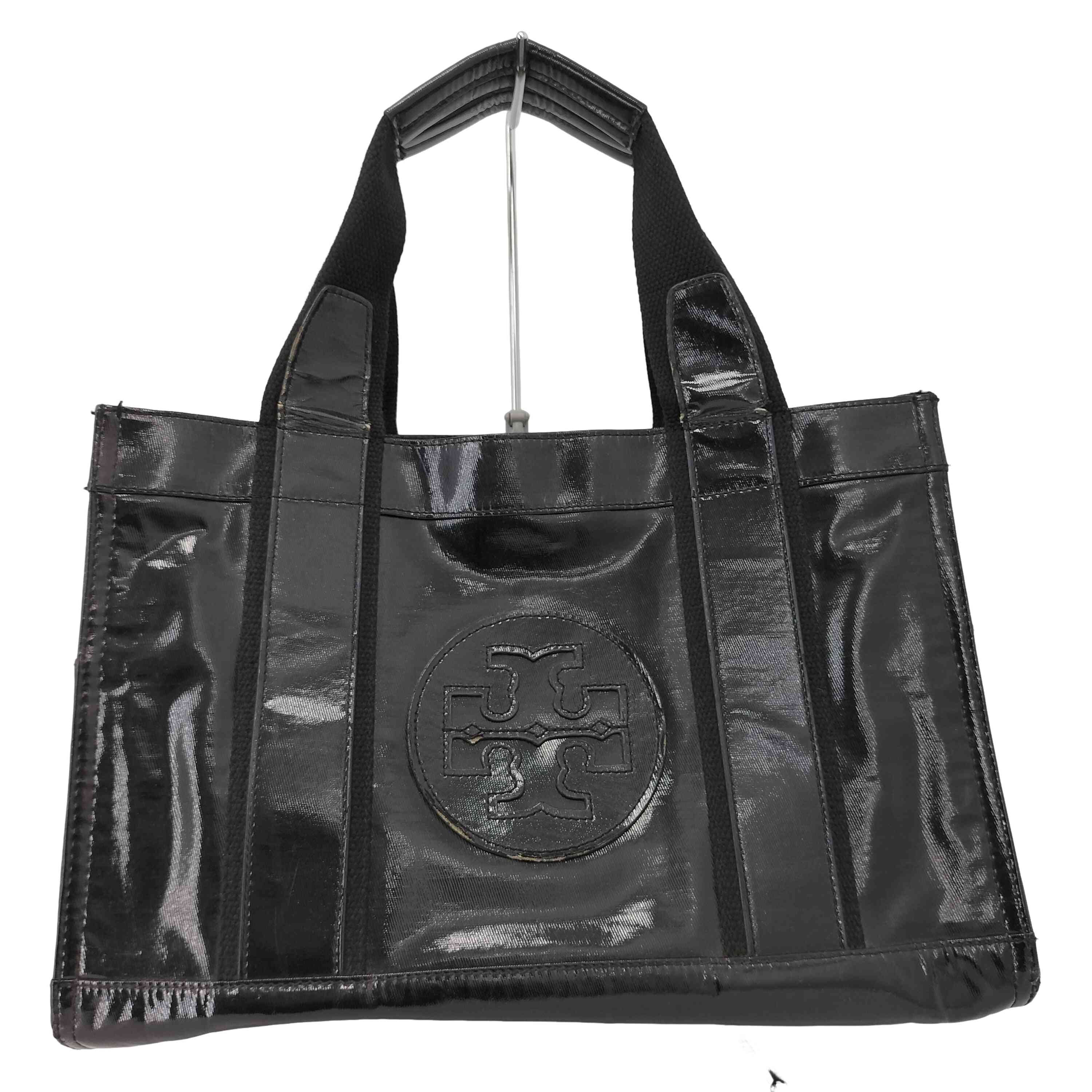 【中古】トリーバーチ TORY BURCH ロゴ ナイロン エナメル ワンショルダー ハンドバッグ メンズ 表記無