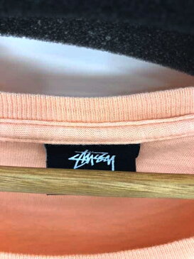 Stussy ステューシー クルーネックTシャツ メンズ - ピンク系 × オレンジ系 JPN:XL 日本サイズ:XL 相当 MEXICO製 ロゴプリント Tシャツ【中古】【ブランド古着バズストアBAZZSTORE】【040421】