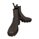 【中古】ザラ ZARA トラックソール サイドゴア レザー ショートブーツ レディース EU:37