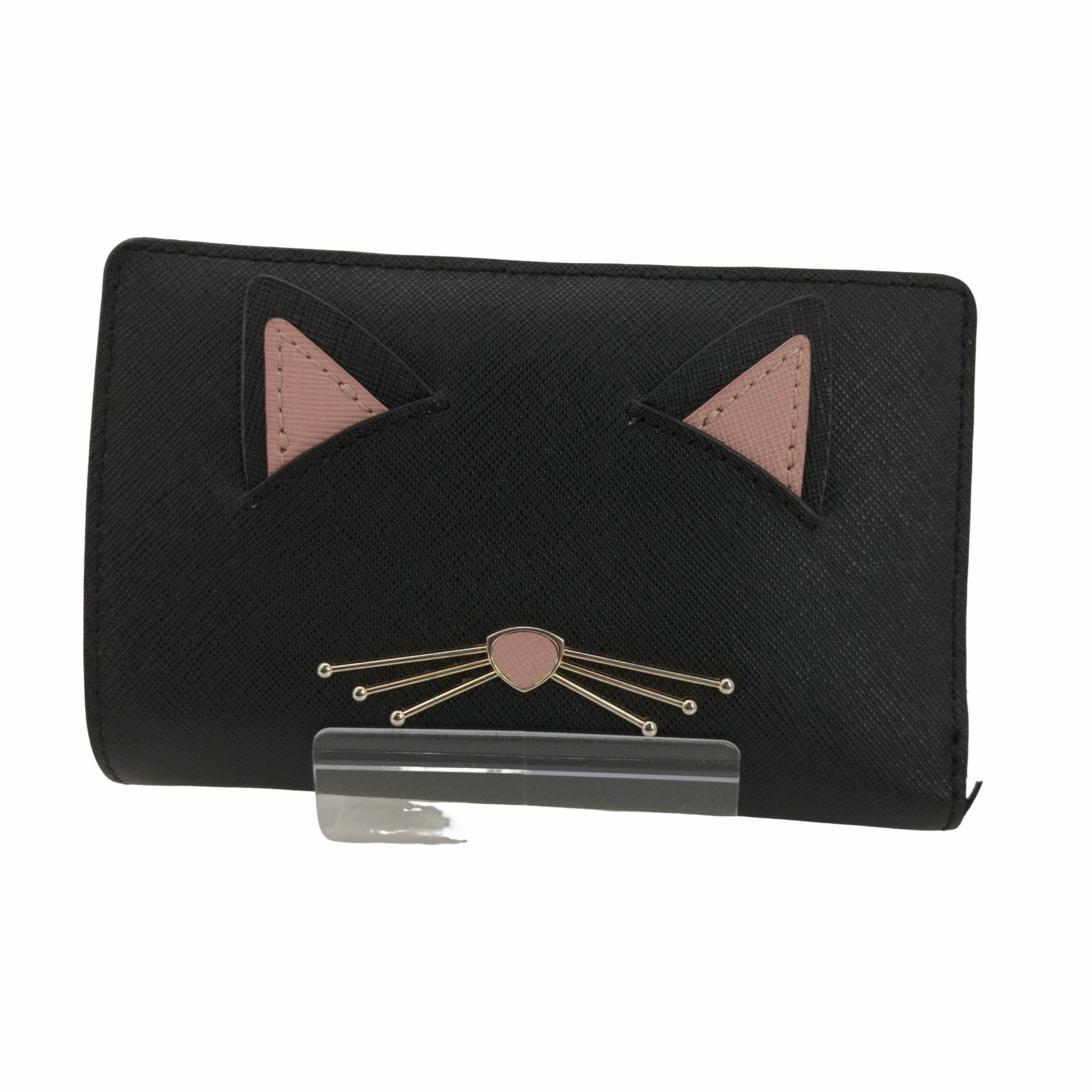 【中古】ケイトスペード Kate spade 猫 ミャオ 二つ折り財布 レディース 表記無