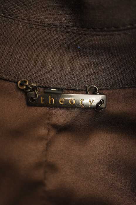 theory セオリー ジャケット レディース - 茶系 2 ニット切替 ダブルボタンジャケット【中古】【ブランド古着バズストアBAZZSTORE】【311219】