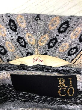 RICO リコ カーディガン メンズ - グレー系 × 茶系 JPN:M 日本サイズ:M 相当 総柄 ガウン【中古】【ブランド古着バズストアBAZZSTORE】【091220】
