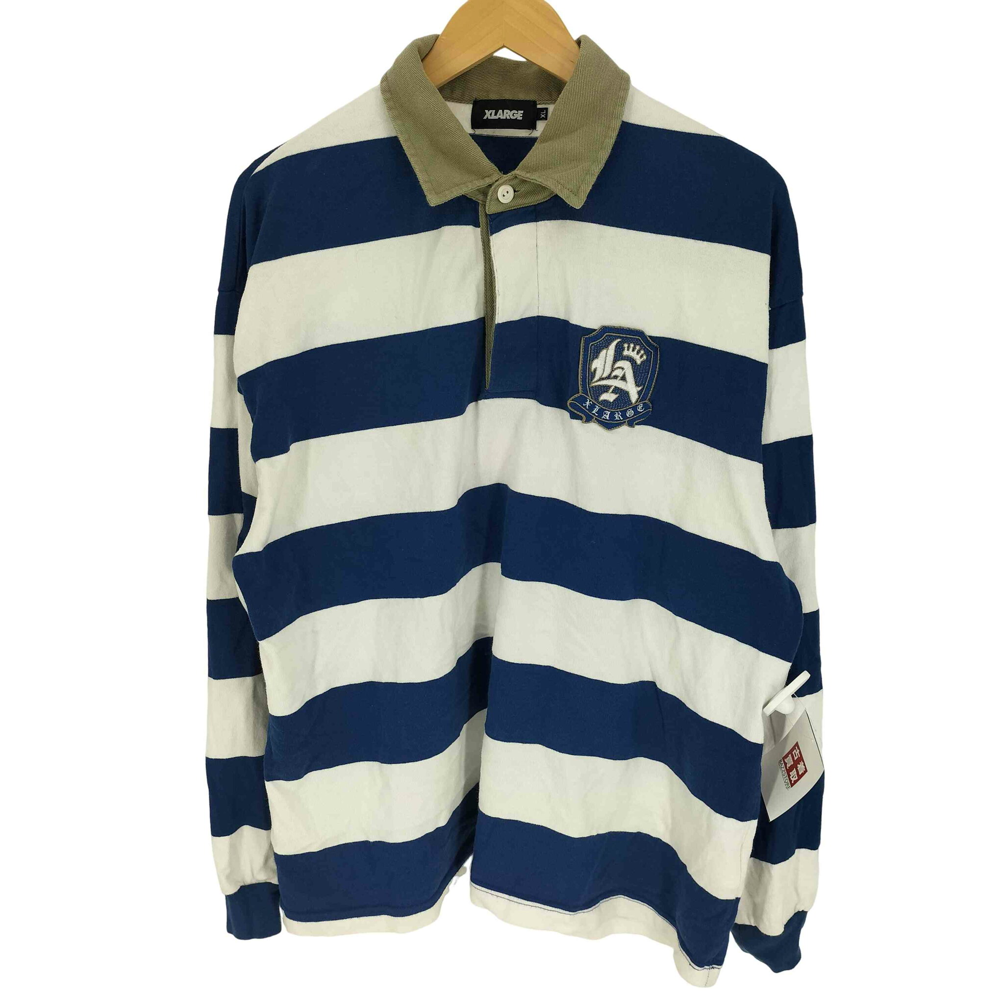 【中古】エクストララージ XLARGE 23SS EMBLEM STRIPED RUGBY SHIRT メンズ import:XL