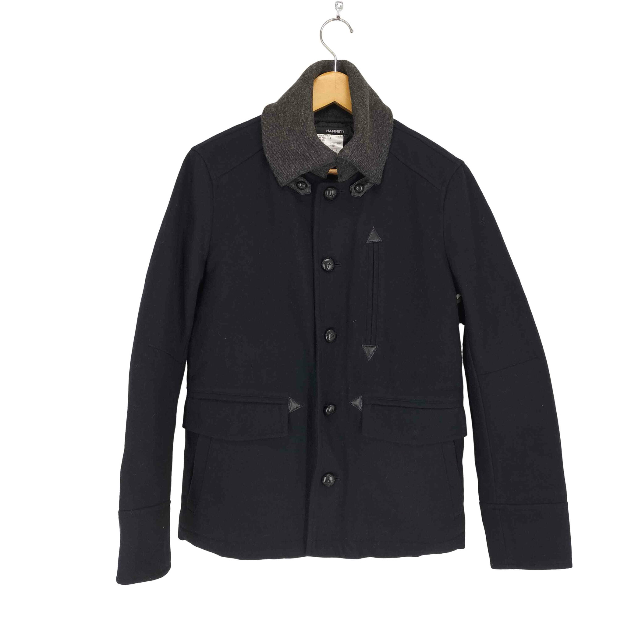 【中古】キャサリンハムネットロンドン KATHARINE HAMNETT LONDON BLOUSON 襟切替 ウールコート メンズ import:L