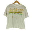 【中古】ユーズドフルギ USED古着 袖シングル FLORIDA PASSPORT フロッキープリントクルーネックTシャツ メンズ JPN:S