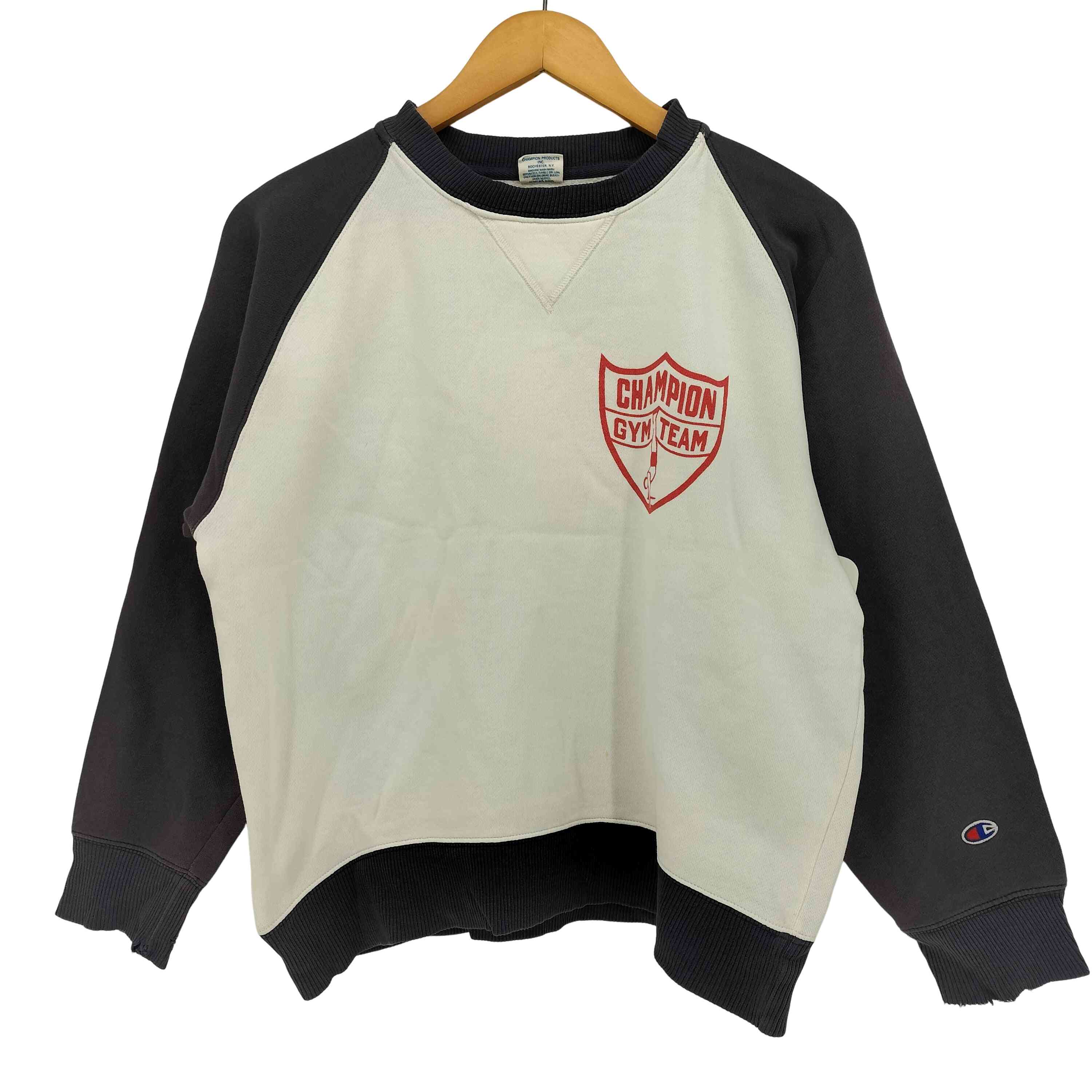 【中古】チャンピオン Champion CHAMPION GYM TEAM 前V ラグラン 2トーン 短丈 クルーネックスウェット メンズ import:M