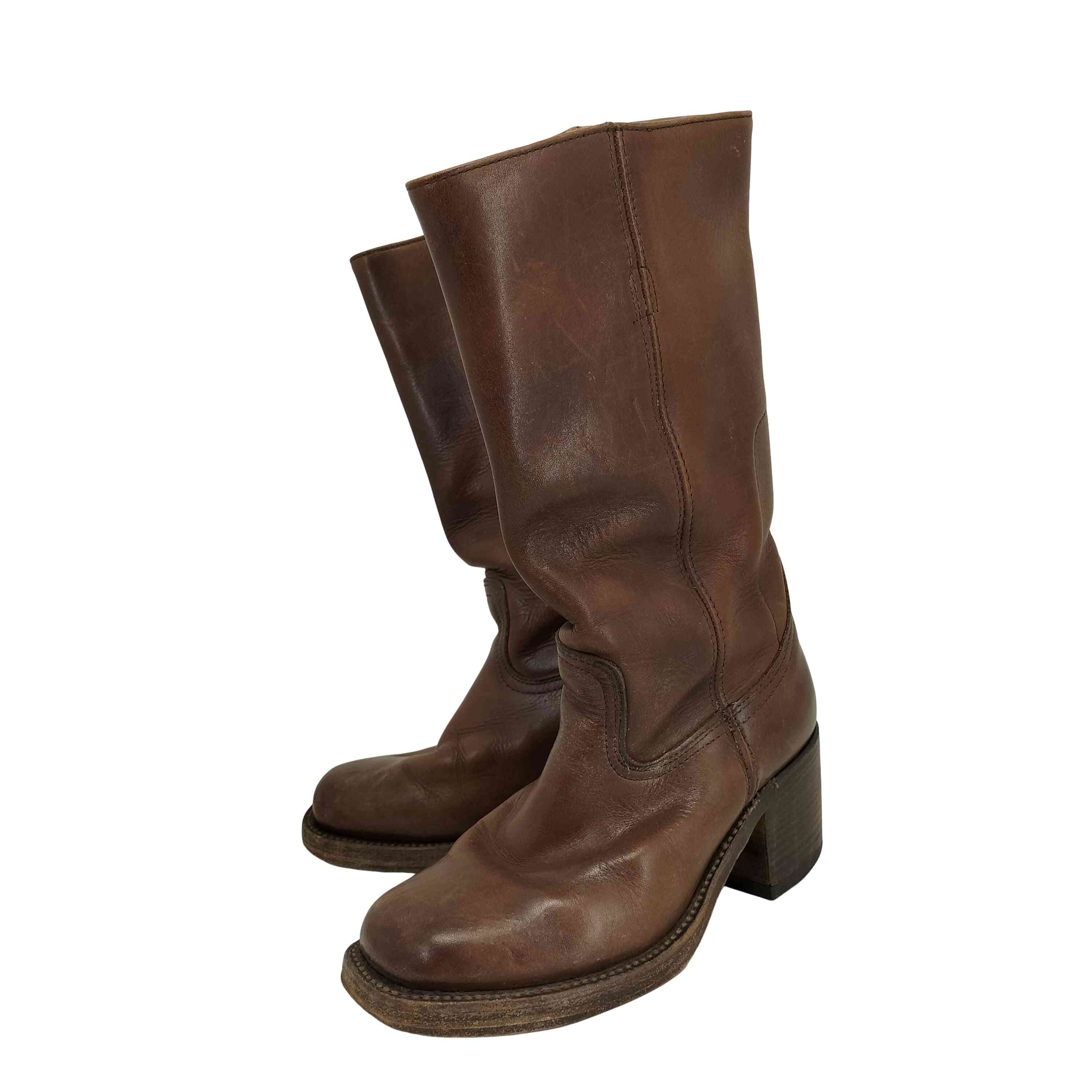 【中古】センドラ SENDRA スクエアトゥ ペコスブーツ レディース UK：4