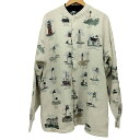 【中古】ユーズドフルギ USED古着 90S USA製 Art Unlimite Nautical Pattern Sweat 総柄 スウェット カーディガン ...