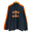 【中古】リーボック Reebok DENVER BRONCOS刺繍 ハーフジップ プルオーバー フリースジャケット メンズ import:L