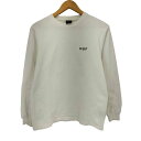【中古】ハフ HUF ロゴ刺繍 ヘビーウェイト L/S Tシャツ メンズ JPN:S