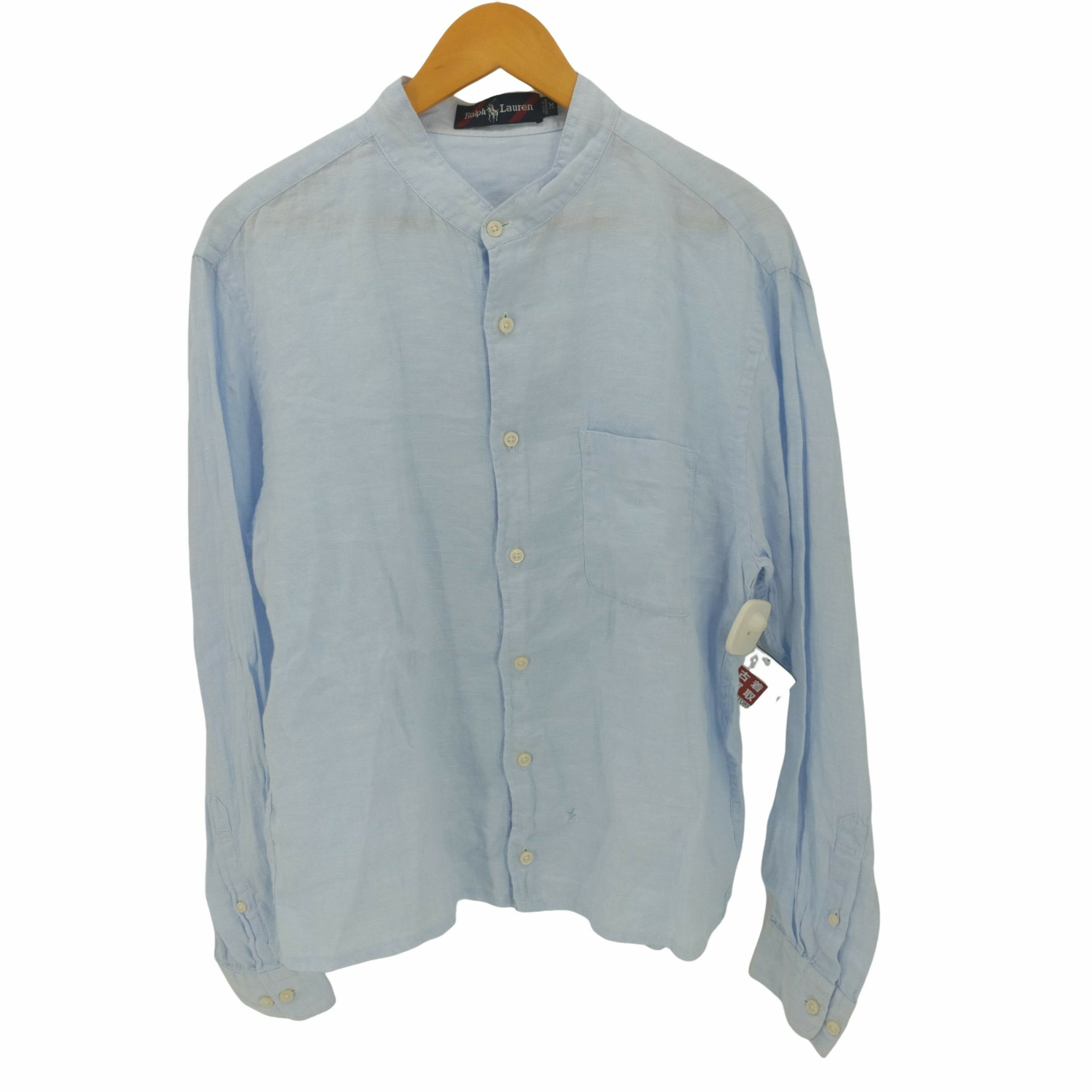 【中古】ラルフローレン RALPH LAUREN リネン混バンドカラーシャツ メンズ JPN:M