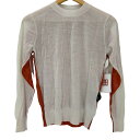 【中古】ビューティフルピープル beautiful people beautiful people 19SS s/z sheer wool color scheme pullov ニット カットソー 長袖 切替 36 赤 レッド オフホワイト /ES ■(4)