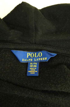 ポロラルフローレン POLO RALPH LAUREN ジップアップパーカー メンズ - 黒系 × 赤系 import：XL 刺繍入り スウェットジップアップパーカー【中古】【ブランド古着バズストアBAZZSTORE】【170919】