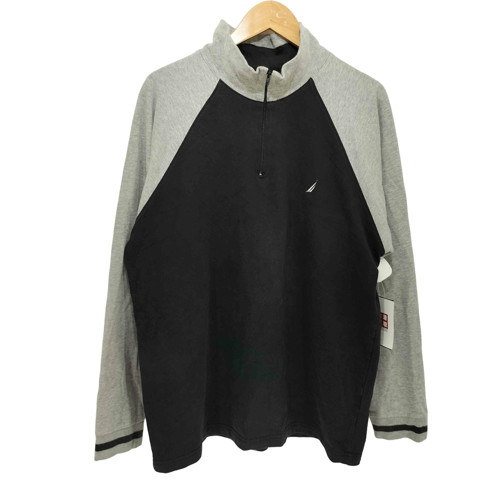 【中古】ノーティカ NAUTICA 90-00S ラグラン バイカラーハーフジップ カットソー メンズ import:M