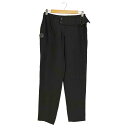 【中古】ヨウジヤマモト Yohji Yamamoto HIGH TWISTED GABARDINE LOW-RISE BELTED PANTS ハイ ツイスト ...