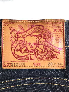 SKULL JEANS スカルジーンズ デニムパンツ レディース - 黒系 28 5107XX 革パッチ ブーツカットデニムパンツ【中古】【ブランド古着バズストアBAZZSTORE】【300720】