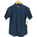 【中古】エディーバウアー Eddie Bauer シアサッカー ボーダー ボタンダウン 半袖シャツ メンズ JPN:XS