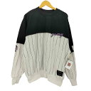 【中古】グライミー GRIMEY / GRMY ロゴ 刺繍 バイカラー ストライプ スウェット メンズ import:L