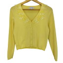 【中古】クレージュ courreges レーヨン混 蝶々 ビーズ カーディガン レディース 38