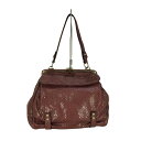 【中古】マックスマーラ MAX MARA イタリア製 パイソン レザー がま口 ハンドバッグ ショルダーバッグ レディース 表記無