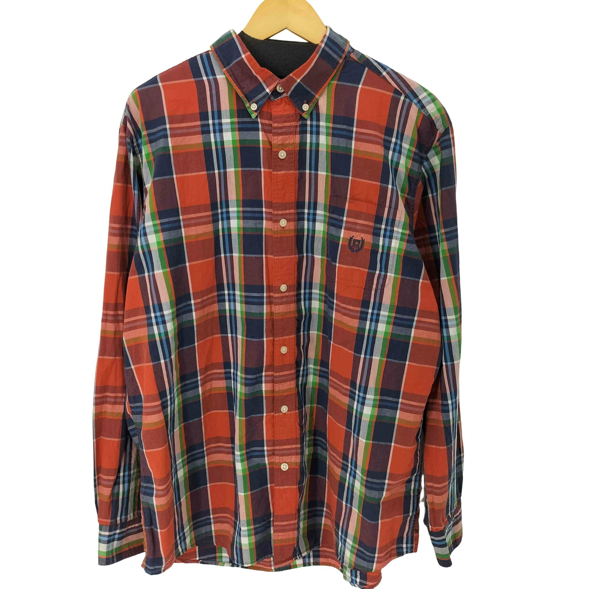 【中古】チャップス CHAPS EASY CARE BDチェック L/S シャツ ビッグサイズ カラフル メンズ import:L