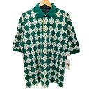 【中古】トミーヒルフィガーゴルフ TOMMY HILFIGER GOLF エンブレム刺繍ロゴ アーガイル ポロシャツ メンズ L