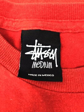 Stussy ステューシー クルーネックTシャツ メンズ - 黒系 × 赤系 JPN:M 日本サイズ:M 相当 キャラクタープリント Tシャツ【中古】【ブランド古着バズストアBAZZSTORE】【210721】