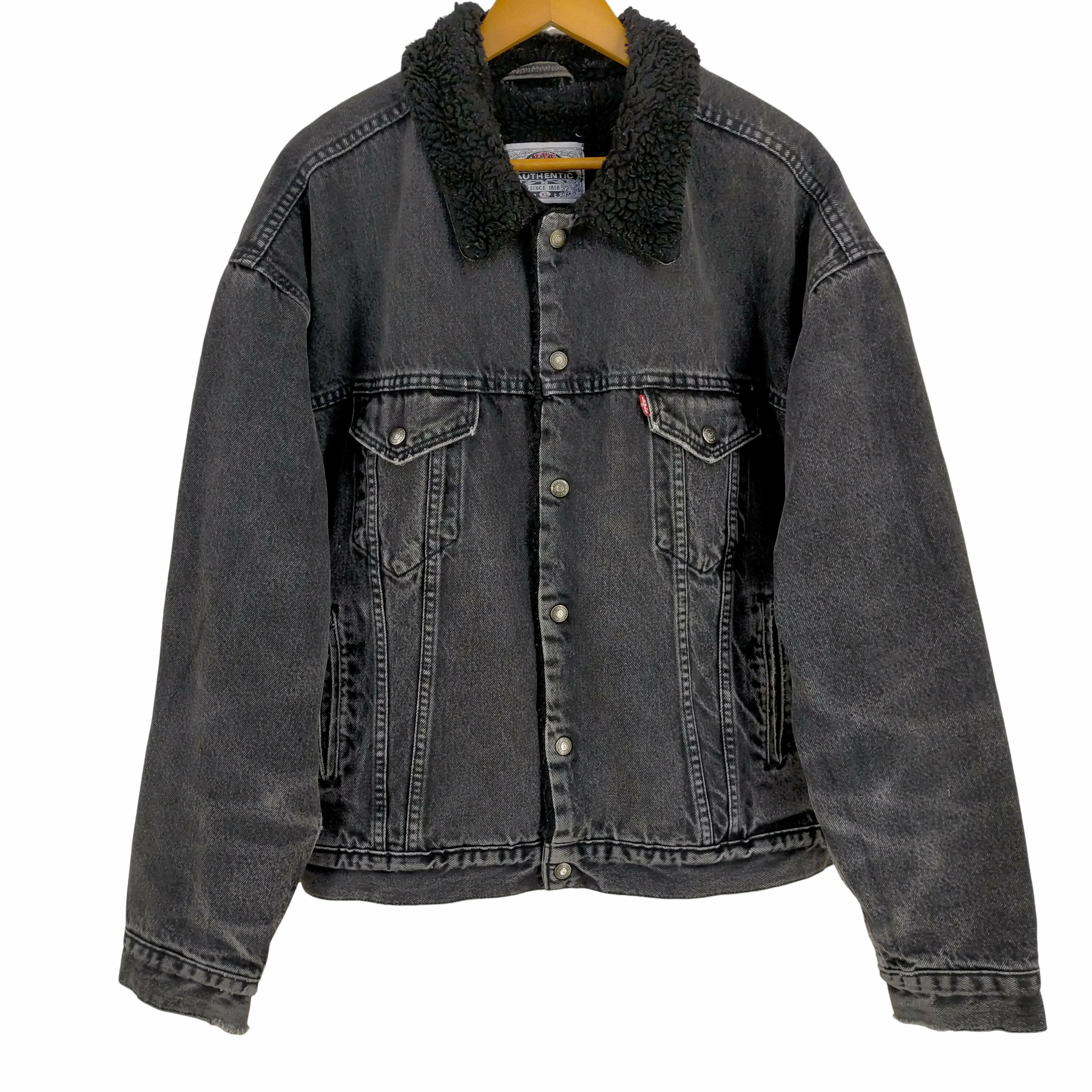 yÁz[oCX Levis 70629-4159 BLACK DENIM SHERPA TRUCKER JACKET Y JPNFXL