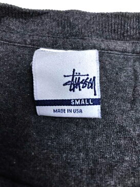 Stussy ステューシー クルーネックTシャツ メンズ - グレー系 × 黄系 S ロゴプリントTシャツ【中古】【ブランド古着バズストアBAZZSTORE】【120621】