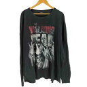 【中古】ユーズドフルギ USED古着 両面プリント L/S クルーネックTシャツ メンズ 表記無