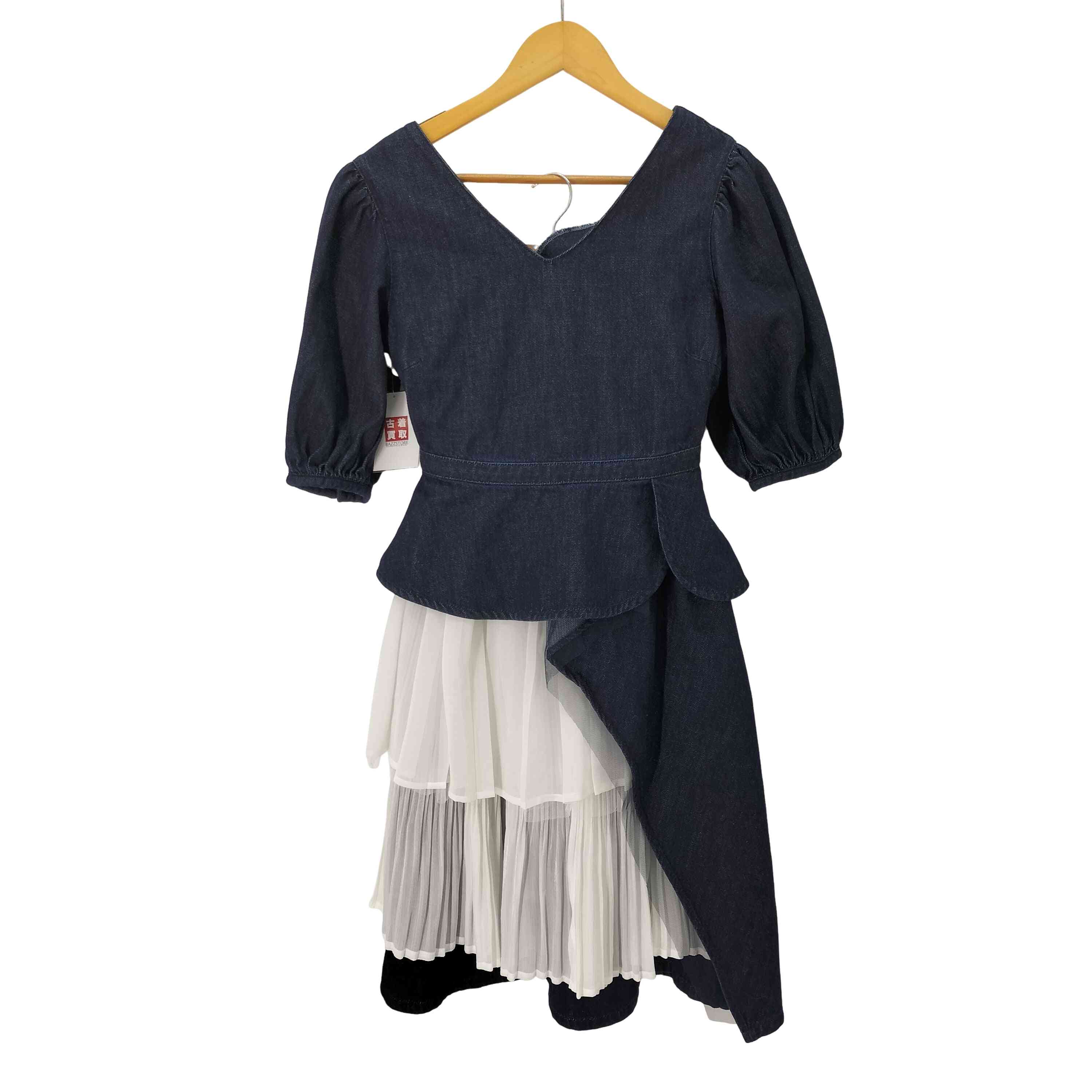 【中古】ラベルエチュード la belle Etude 異素材ドッキングデニムセットアップ レディース FREE