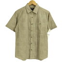 【中古】エディーバウアー Eddie Bauer リネン混 チェック 半袖シャツ メンズ JPN:XS