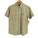 【中古】エディーバウアー Eddie Bauer リネン混 チェック 半袖シャツ メンズ JPN:XS