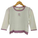 【中古】クレージュ courreges リブライン 花 ロゴ クルーネックニット レディース JPN:38