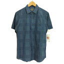 【中古】エディーバウアー Eddie Bauer リネン混 チェック 半袖シャツ メンズ JPN:XS
