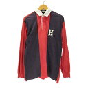 【中古】トミーヒルフィガー TOMMY HILFIGER Hロゴ刺繍 ラガーシャツ メンズ JPN:M