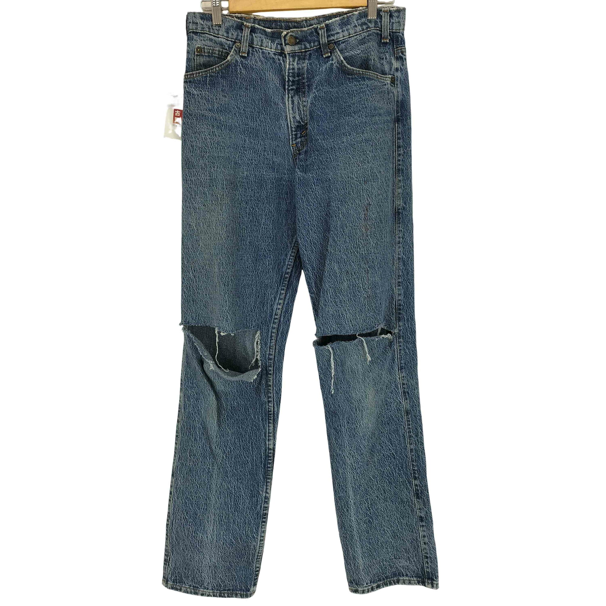【中古】リーバイス Levis 90S USA製 ケミカルウォッシュ ジップフライデニムパンツ ボタン裏515刻印 メンズ 32×34