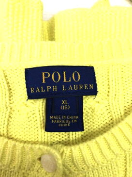 Polo by RALPH LAUREN ポロバイラルフローレン カーディガン レディース - 黄系 JPN:XL 日本サイズ:XL 相当 ケーブルニットカーディガン【中古】【ブランド古着バズストアBAZZSTORE】【080721】
