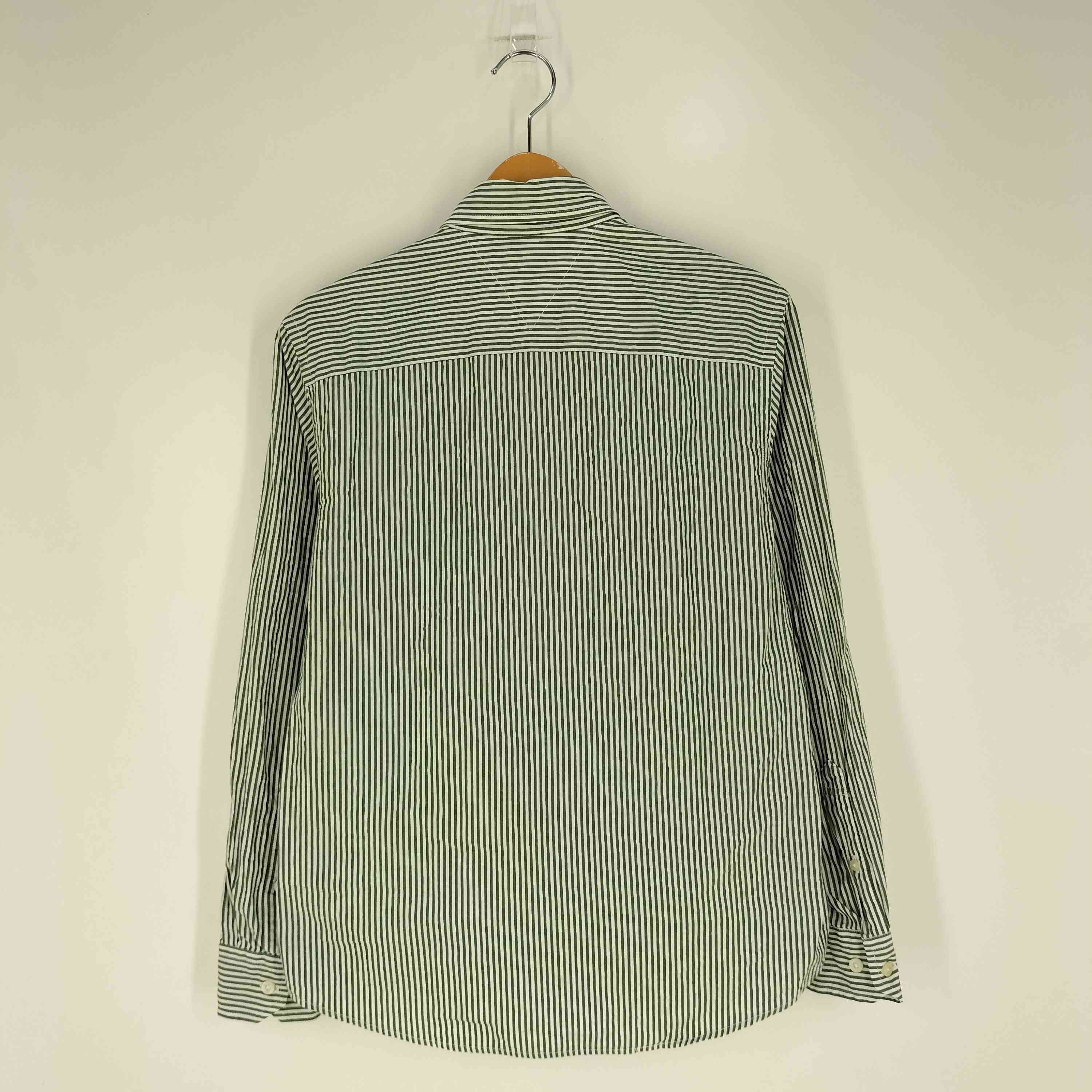 【中古】トミーヒルフィガー TOMMY HILFIGER CUSTOM FIT ストライプオックスフォードシャツ メンズ import：S